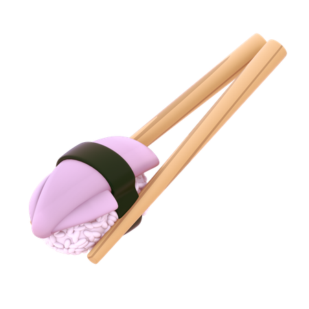 Nigiri De Calmar En Baguettes  3D Icon