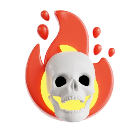 Cráneo ardiente  3D Icon