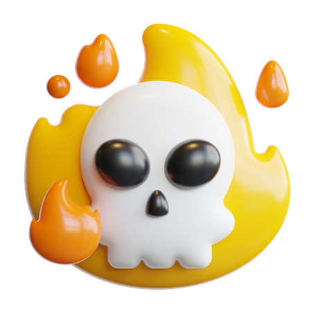 Calavera con fuego  3D Icon