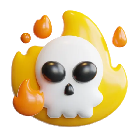 Calavera con fuego  3D Icon