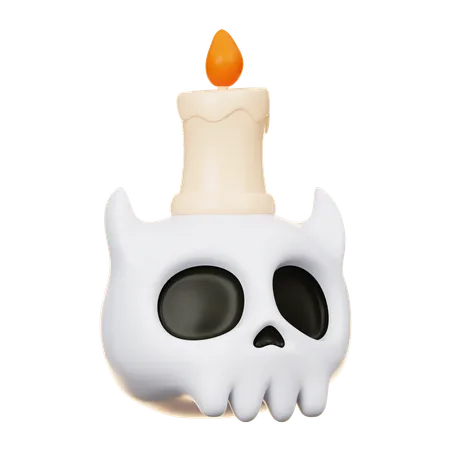 Calavera con vela  3D Icon