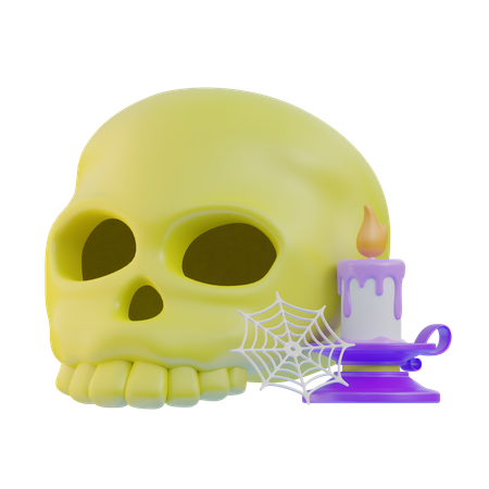 Calavera con vela  3D Icon