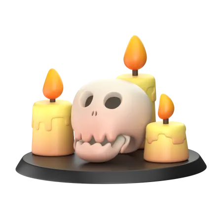 Calavera con vela  3D Icon