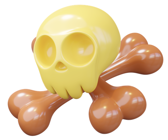 Calavera y huesos  3D Icon