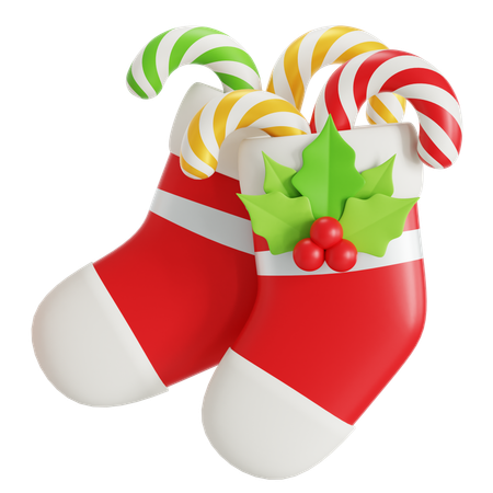 Calcetines navideños con sorpresa  3D Icon