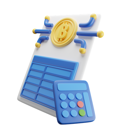 Calcul de bitcoins  3D Icon