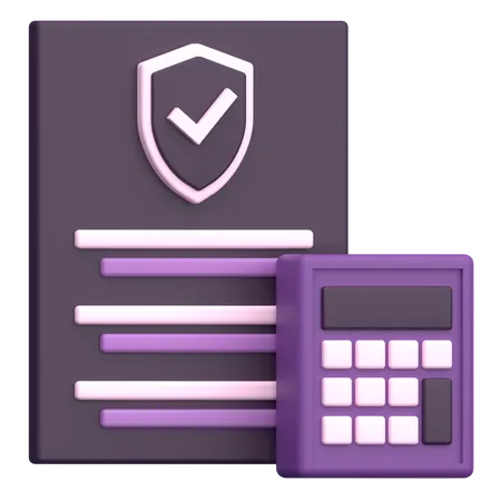 Calcul d'assurance  3D Icon