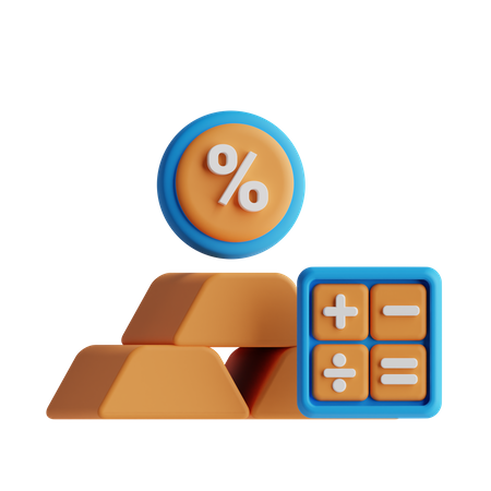 Calcul des intérêts sur l'or  3D Icon