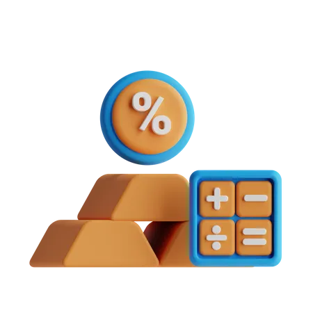 Calcul des intérêts sur l'or  3D Icon