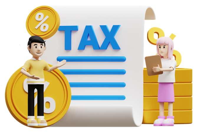 Calcul de la taxe  3D Illustration