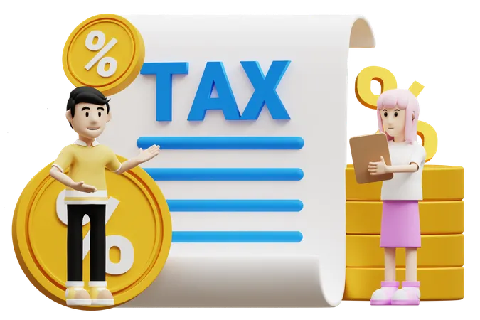 Calcul de la taxe  3D Illustration