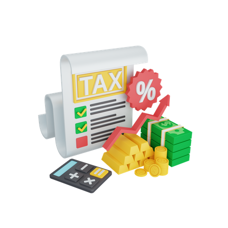 Calcul de la taxe  3D Illustration