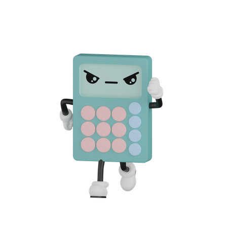 Calculadora agressiva  3D Illustration