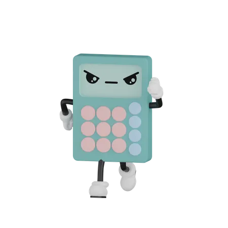 Calculadora agressiva  3D Illustration