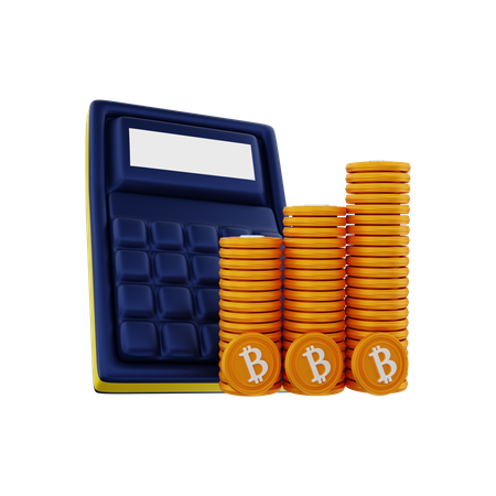 Calculadora de bitcoins  3D Illustration