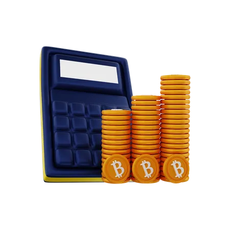 Calculadora bitcoin  3D Illustration