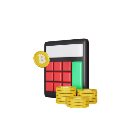 Calculadora de bitcoins  3D Illustration