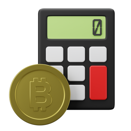 Calculadora bitcoin  3D Illustration