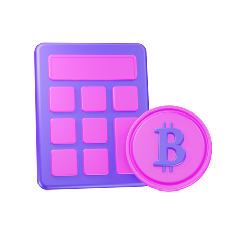 Calculadora bitcoin  3D Icon