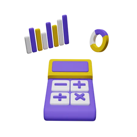 Calculadora com gráfico  3D Icon