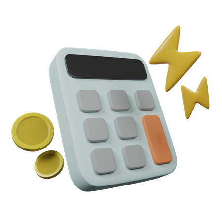 Calculadora com moedas  3D Icon