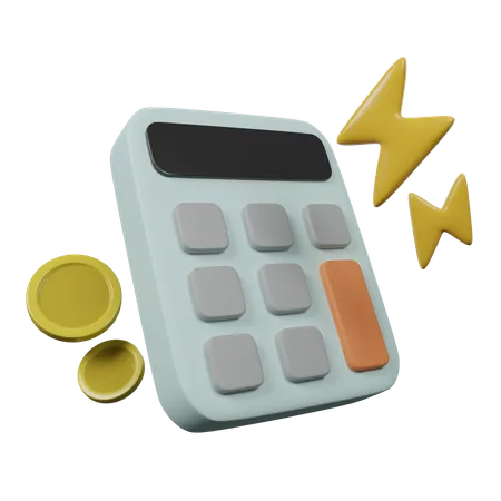 Calculadora com moedas  3D Icon