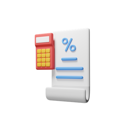 Calculadora con impuestos  3D Icon