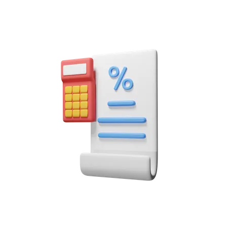 Calculadora con impuestos  3D Icon