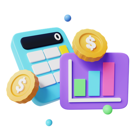 Calculadora de dinero  3D Icon