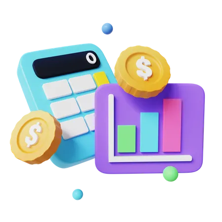 Calculadora de dinheiro  3D Icon