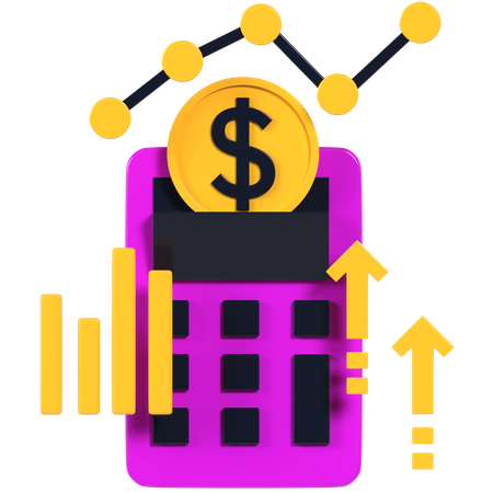 Calculadora de inversiones  3D Illustration