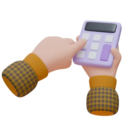 Mão está segurando a calculadora  3D Icon