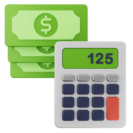 Calculadora dinero dólar  3D Icon