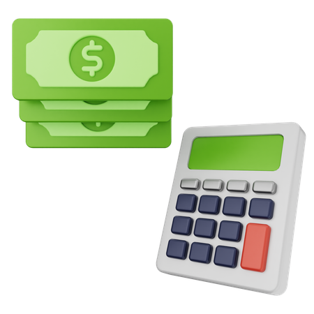 Calculadora dinero dólar  3D Icon