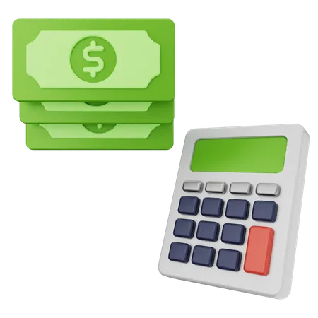 Calculadora dinero dólar  3D Icon