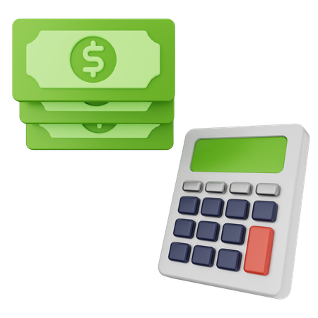 Calculadora dinheiro dólar  3D Icon