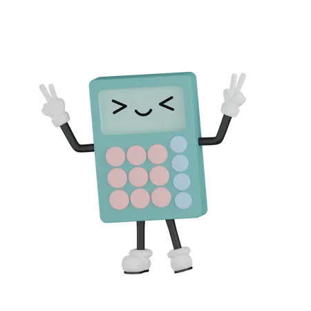 Calculadora feliz  3D Illustration