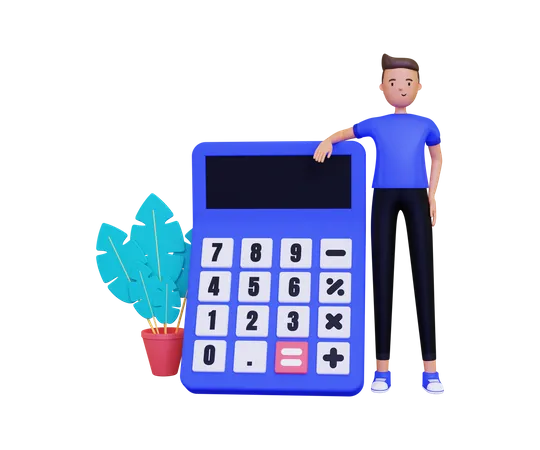 Calculadora de tenencia de contador  3D Illustration