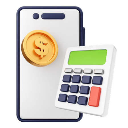 Calculadora de teléfono inteligente  3D Icon