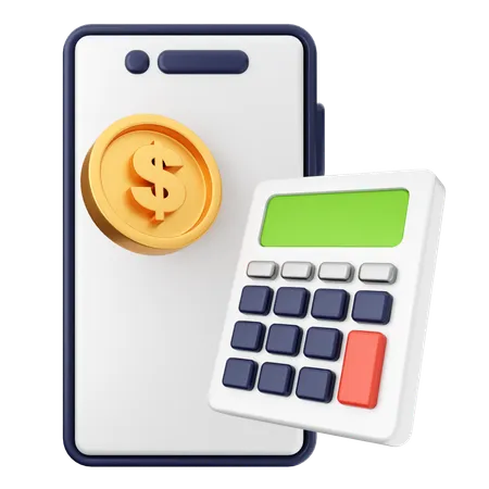 Calculadora de teléfono inteligente  3D Icon