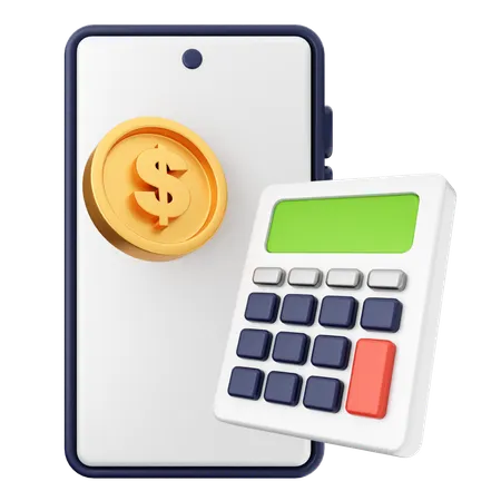 Calculadora de teléfono inteligente  3D Icon