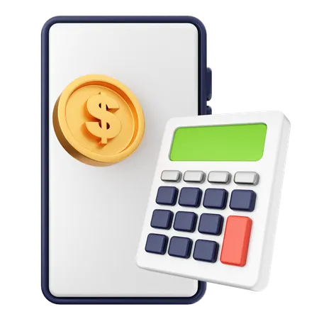 Calculadora de teléfono inteligente  3D Icon