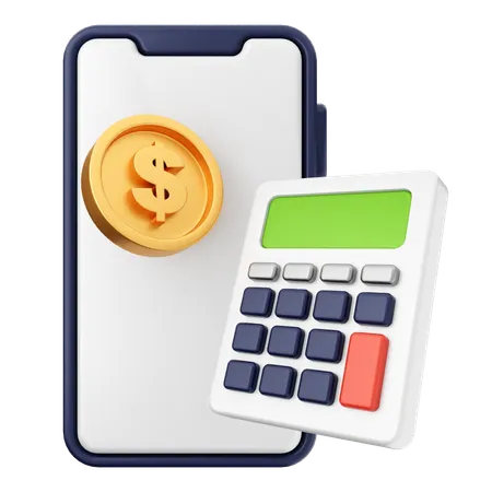 Calculadora de teléfono inteligente  3D Icon