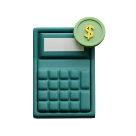 Calculadora y moneda de un dólar  3D Icon