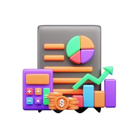 Calcular finanças  3D Icon