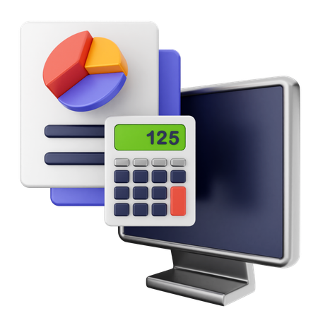 Calcular las finanzas  3D Icon