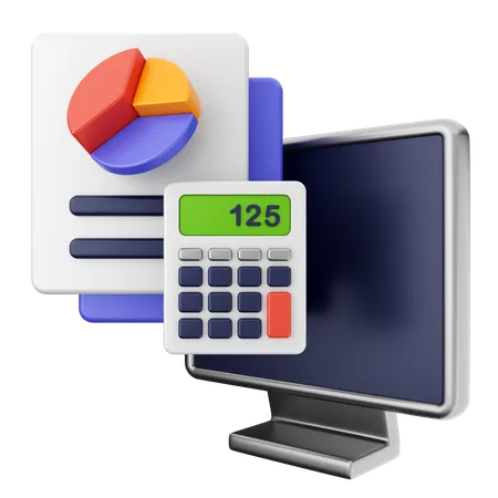 Calcular las finanzas  3D Icon