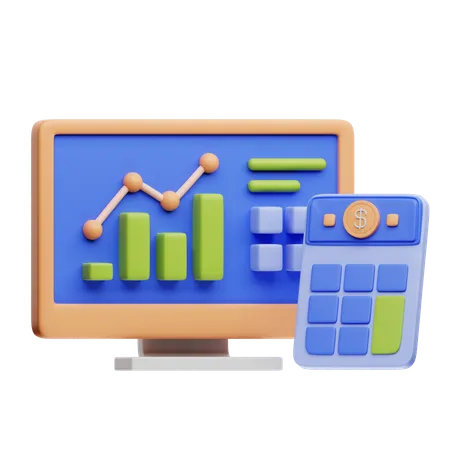 3 D Accounting Illustration Digital Accounting 3D Icon