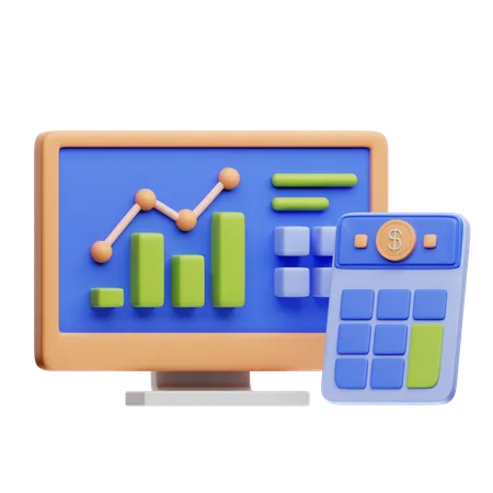 Calculate Finances  3D Icon