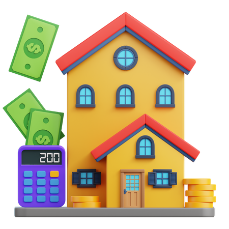 Calculate house rent  3D Icon